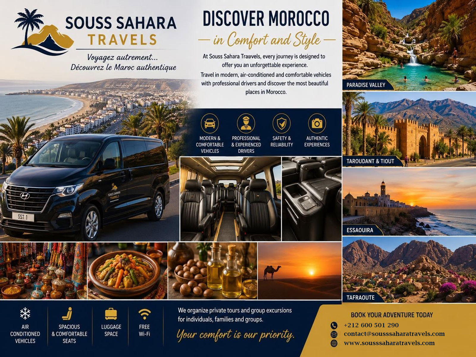 Programme des circuits et services de Souss Sahara Travels